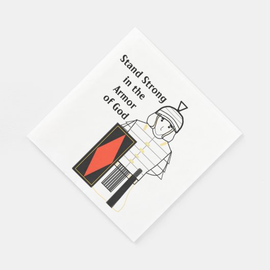 Rüstung Gottes steht stark Serviette (Ecke)