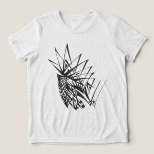 Rüstung Schwarz Weiß Abstrakt Stammes-Tattoo-Kunst Tri-Blend Shirt
