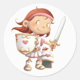 Rüstung von Gottesaufklebern - Mädchen Runder Aufkleber