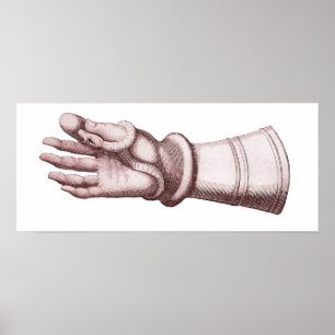 Rüstungs-Handschuh, der ein Poster