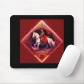 Rüstungsbeschwerde Ritter in Rotem Kapitän reiten Mousepad (Mit Mouse)