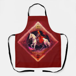 Rüstungsbeschwerde Ritter in Rotem Kapitän reiten Schürze