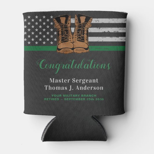 Rüstungsleder-Grüne Linie Dosenkühler (Vorderseite)