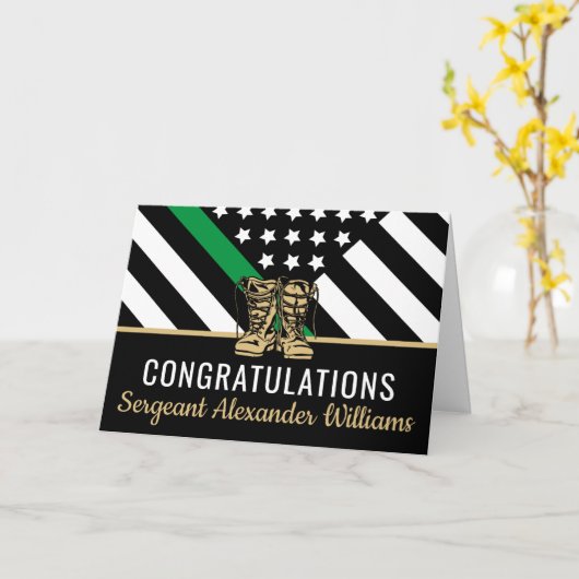 Rüstungsruhestand der Armee mit dünner grüner Lini Karte (Gelbe Blume)