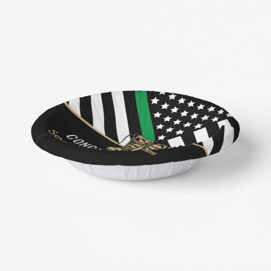 Rüstungsruhestand der Armee mit dünner grüner Lini Pappteller (Gewinkelt)