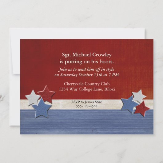 Rüstungsstiefel-Party Einladung (Rückseite)