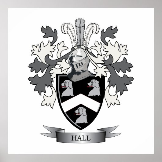 Rüstungsüberzug im Hall-Familienwappen Poster (Vorne)