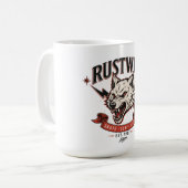 Rustwire Wolf Skull T-Shirt Kaffeetasse (Vorderseite Links)