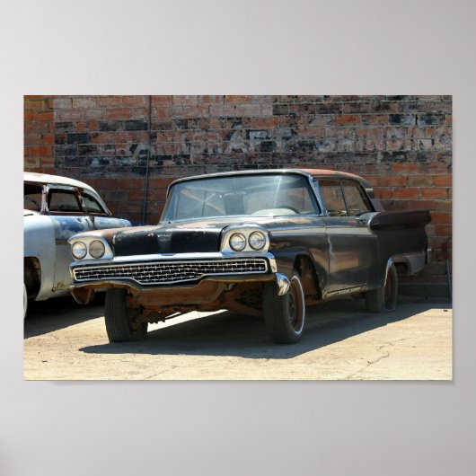 Rusty 1959 Classic Two-Door Car Poster (Vorne)