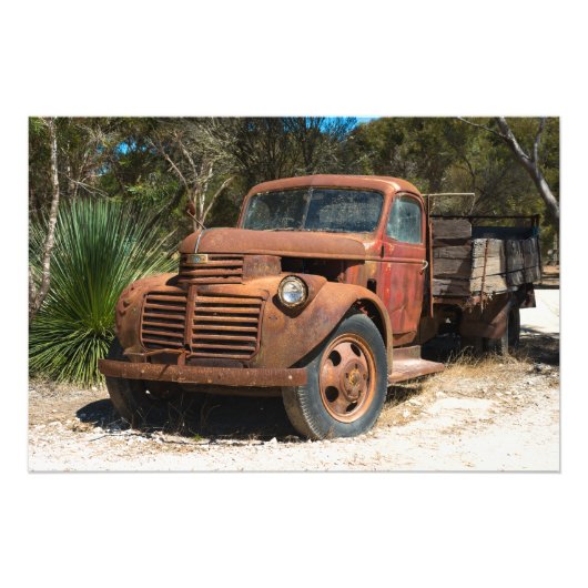 Rusty alten LKW verlassen im Outback Australien. Fotodruck (Vorne)