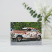 Rusty Antique Car Postkarte (Stehend Vorderseite)