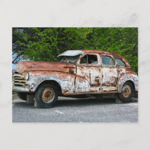 Rusty Antique Car Postkarte