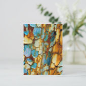 Rusty Aquamarin Blue Wall Postkarte (Stehend Vorderseite)