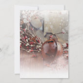 Rusty Bells Holly Berries Abendessen Einladung (Rückseite)