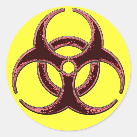 Rusty Bio Hazard Symbol Runder Aufkleber (Vorderseite)