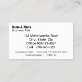 Rusty Black Metal Grunge Hintergrund Visitenkarte (Rückseite)