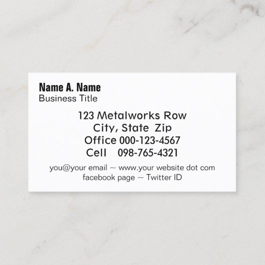 Rusty Black Metal Grunge Hintergrund Visitenkarte (Rückseite)