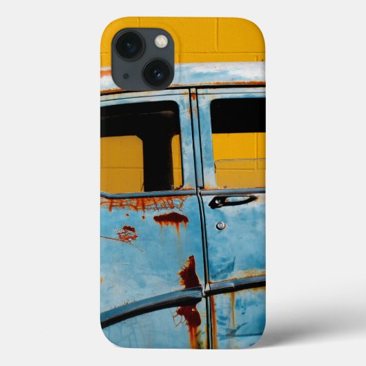 Rusty Blue Car und Yellow Wall Case-Mate iPhone Hülle (Rückseite)