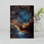 Rusty Blue Cloud Nebula Gold Folieneinladung (Stehend vorne)