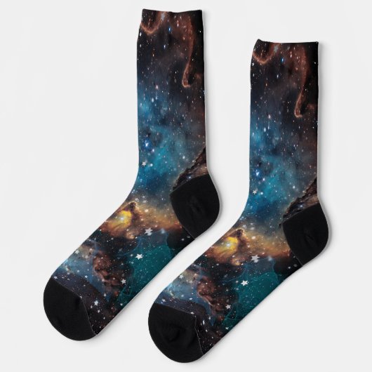 Rusty Blue Cloud Nebula Socken (Linkes Detail)