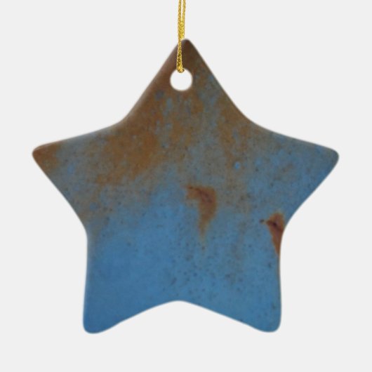 Rusty Blue Hintergrund Keramik Ornament (Vorne)