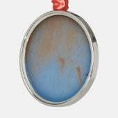 Rusty Blue Hintergrund Ornament Aus Metall (Links)