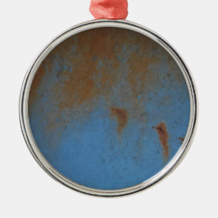 Rusty Blue Hintergrund Ornament Aus Metall