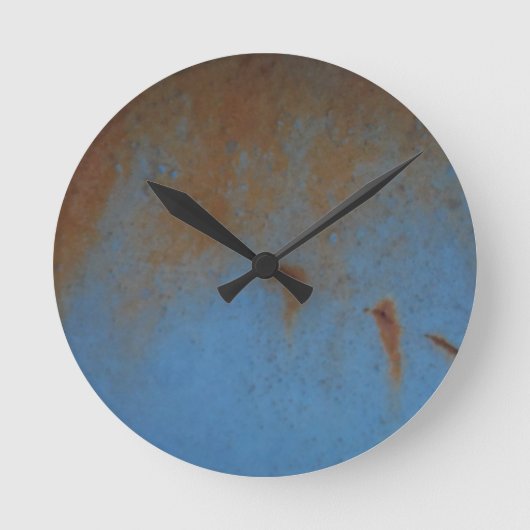 Rusty Blue Hintergrund Runde Wanduhr (Vorderseite)
