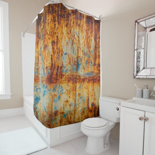 Rusty Blue Metal Textur Duschvorhang (Beispiel)