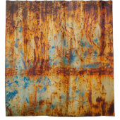 Rusty Blue Metal Textur Duschvorhang (Vorderseite)