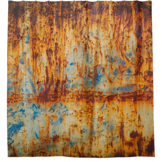 Rusty Blue Metal Textur Duschvorhang (Vorderseite)