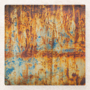 Rusty Blue Metal Textur Glasuntersetzer