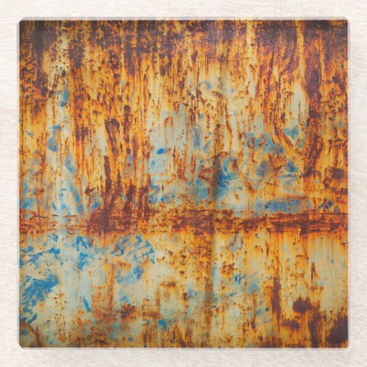 Rusty Blue Metal Textur Glasuntersetzer (Vorderseite)