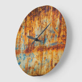 Rusty Blue Metal Textur Große Wanduhr (Winkel)