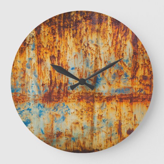 Rusty Blue Metal Textur Große Wanduhr (Vorderseite)