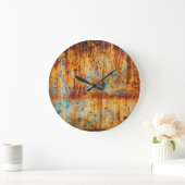Rusty Blue Metal Textur Große Wanduhr (Zuhause)
