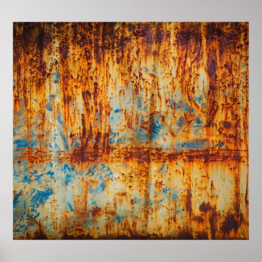 Rusty Blue Metal Textur Poster (Vorne)