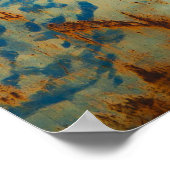 Rusty Blue Metal Textur Poster (Ecke)