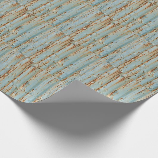 Rusty Blue Painted Metal Texture Geschenkpapier (Ecke)