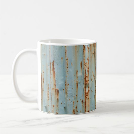 Rusty Blue Painted Metal Texture Kaffeetasse (Links)