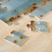 Rusty Blue Painted Metal Texture Puzzle (Seite)