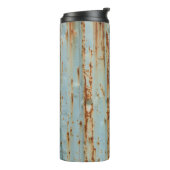Rusty Blue Painted Metal Texture Thermosbecher (Nach links gedreht)