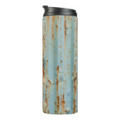 Rusty Blue Painted Metal Texture Thermosbecher (Nach rechts gedreht)