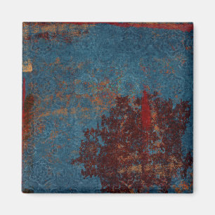 Rusty Blue Pattern Hintergrund Magnet