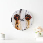 Rusty Bolts Nuts and Peeling Paint Große Wanduhr (Zuhause)