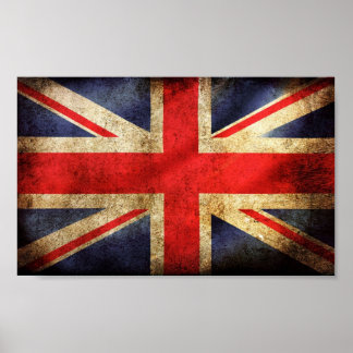 Rusty British Flag Poster