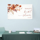 Rusty Burgundy Brown Floral Blume Brautparty Banner (Messeveranstaltung)