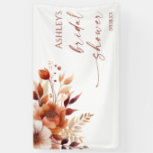 Rusty Burgundy Brown Floral Blume Brautparty Banner (Vertikal)