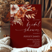 Rusty Burgundy Brown Floral Blume Brautparty