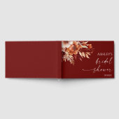 Rusty Burgundy Brown Floral Blume Brautparty Gästebuch (Voll)
